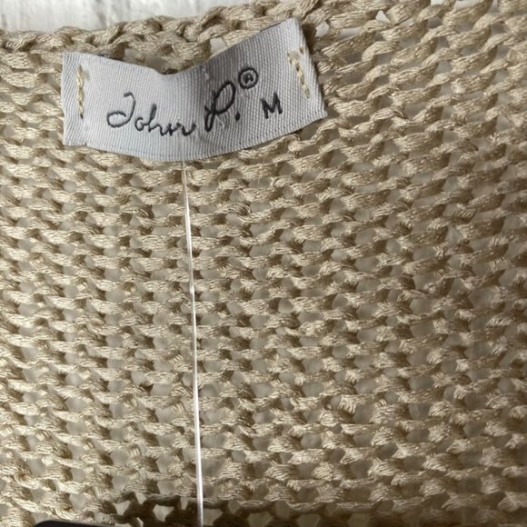 John P. Greece pull over knit sweater tan size medium NWT long sleeve - Picture 3 of 7